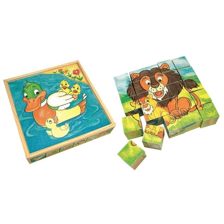 Puzzle kostki zwierzaki