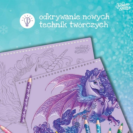 Szkicownik z kredkami i naklejkami L Konie Firiaz&Daliaz Nebulous Stars