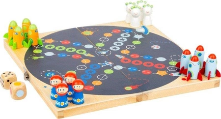 Drewniany chińczyk W kosmosie 11452-Small Foot Design, gry planszowe dla dzieci