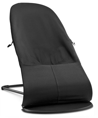 BABYBJORN - leżaczek BALANCE SOFT COTTON - Czarny / Ciemny Szary