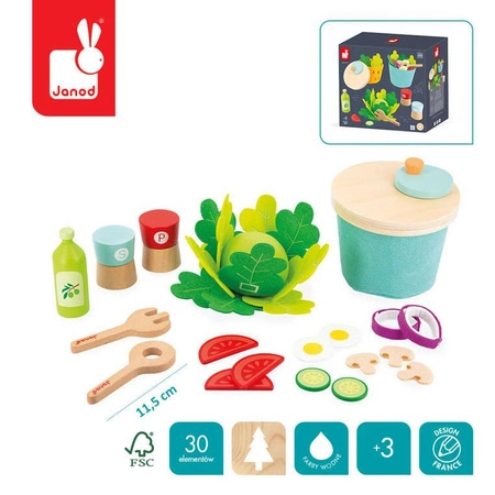 Filcowy zestaw do przyrządzania sałatki 3+, Janod