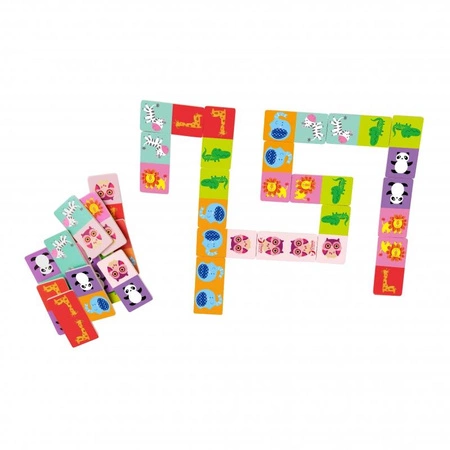 Classic World Drewniana Układanka Gra Domino - Zwierzątka 30 elementów