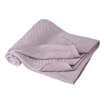 Kocyk z bawełny organicznej, 115 x 90 cm, pudrowy róż, Kikadu