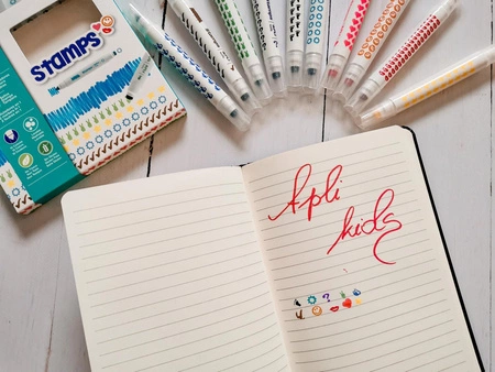 Flamastry ze stempelkami Apli Kids - 10 kolorów