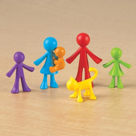 Figurki do nauki liczenia i rozpoznawania kolorów, Rodzina, Zestaw 72 szt.