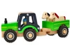 Drewniany traktor z przyczepką