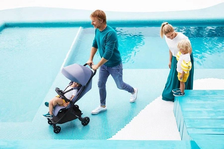 Easywalker Jackey Kompaktowy, samoskładający się wózek spacerowy z torbą transportową Marble Grey