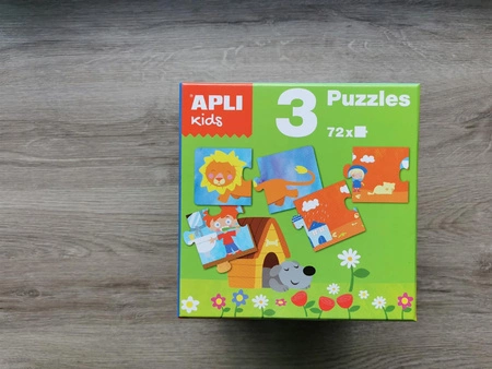 Zestaw Puzzli dla dzieci 3w1 Apli Kids