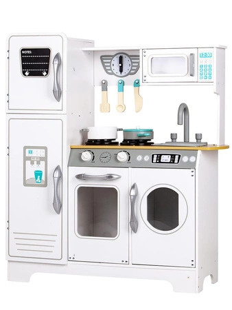 Ogromna biała drewniana kuchnia dla dzieci Ecotoys
