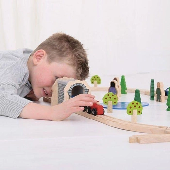 Tunel kolejowy szary do kolejek drewnianych