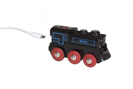 BRIO World Czarna Lokomotywa z Mini USB