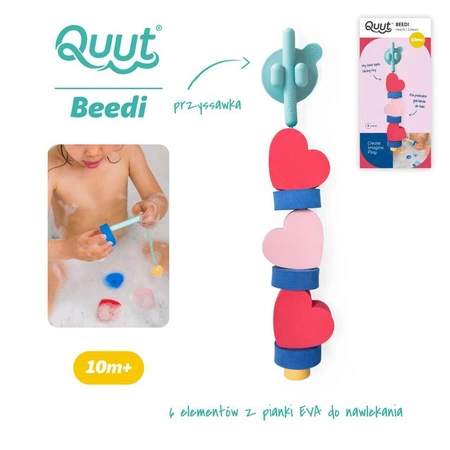 QUUT Klocki piankowe do nawlekania do kąpieli Beedi Hearts