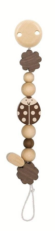 Drewniany łańcuszek do smoczka z klipsem Biedronka retro 764080-Heimess Nature, prezent dla niemowlaka