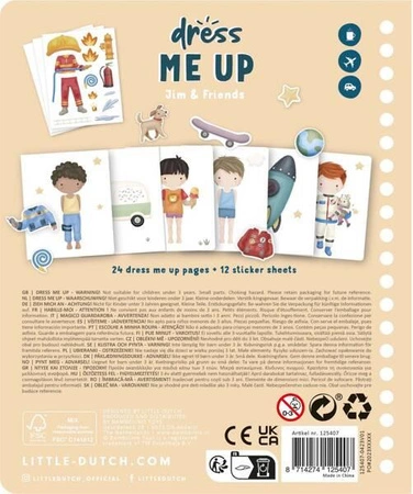 Little Dutch Zeszyt z naklejkami ubieranka Jim & friends 125407