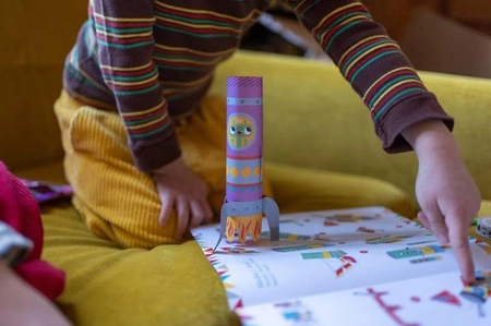 Zestaw kreatywny Papierowe rakiety z wyrzutnią 7+, Janod