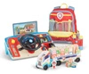 Ciężarówka z przyczepą klocki drewniane Psi Patrol ABC Melissa & Doug 33272 układanka na palikach