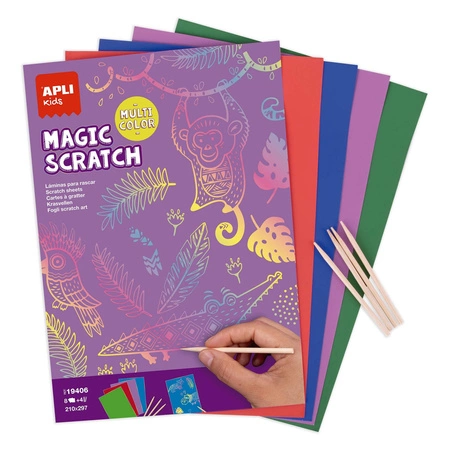 Zestaw wydrapywanek Apli Kids - Magic Scratch Colors A4