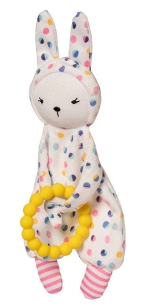 DouDou kocyk przytulanka i gryzak Królik Baby Blossom 159560-Manhattan Toy, zabawki dla niemowląt