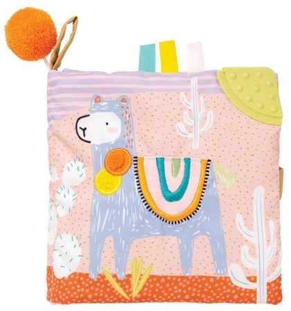 Miękka książeczka dla niemowlaka Lama 218430-Manhattan Toy, zabawki dla najmłodszych