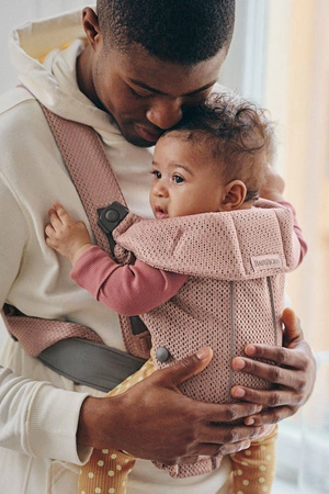 BABYBJORN MINI 3D Mesh – nosidełko, Zgaszony Róż