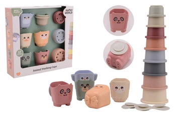 Wieża kubków i wiaderek 17szt BIOplastik HappyWord