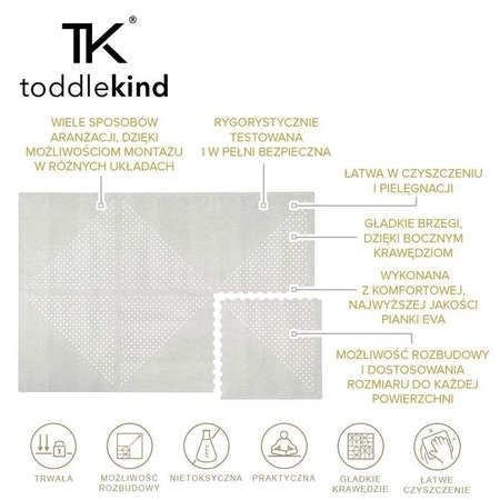 TODDLEKIND Mata do zabawy piankowa podłogowa Prettier Playmat Earth Dove Grey