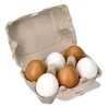 Jajka drewniane w wytłoczce 6 sztuk