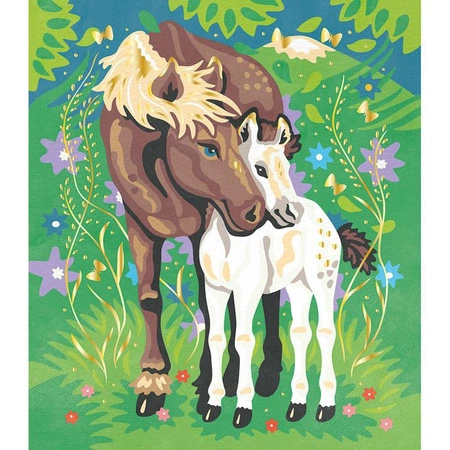 Zestaw kreatywny Malowanie po numerach Konie 7+, Janod