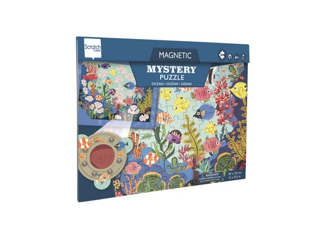 Scratch, 2 w 1 Puzzle magnetyczne i gra Szukaj z lupą - Ocean 80 el.