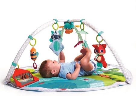 Gimnastyka/mata edukacyjna z pałąkami - Zabawa na łące