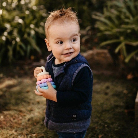 Silikonowy gryzak Mała Wieża, pastelowy, Jellystone Designs