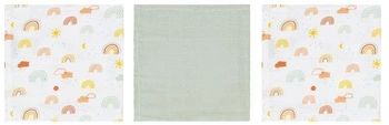 bebe-jou Chusteczki bambusowo-muślinowe 32 x 32cm (3 szt.) Rainbow Sky 305303