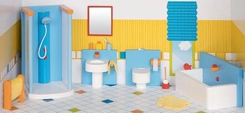 Wystrój wnętrz łazienka Uni 51541-Goki, drewniane mebelki dla lalek