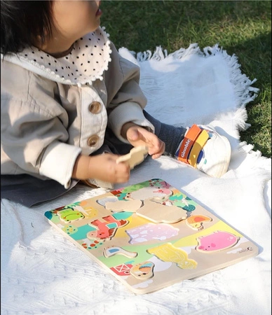 CLASSIC WORLD Drewniana Układanka Dopasuj Zwierzęta Farma