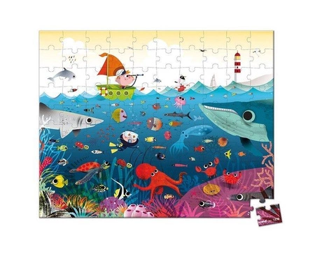 Puzzle w walizce Podwodny świat 100 elementów 6+ Made in France, Janod