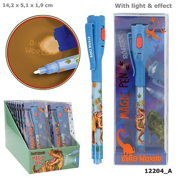 Magiczny długopis z latarką UV Dino World 12204A