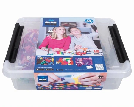 Plus-Plus, Mini Basic, Neon, Brokat, 2 płytki - 2400 szt - Edukacja