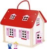 Przenośny domek dla dzieci z akcesoriami, Biała elewacja, 51780-goki, zabawki drewniane