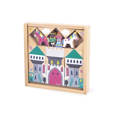 Janod Zestaw klocków i figurek 37 el. Zaczarowane królestwo Cross Roads 2+