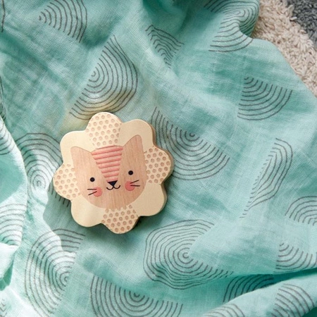 Petit Collage Grzechotka Drewniana Lew