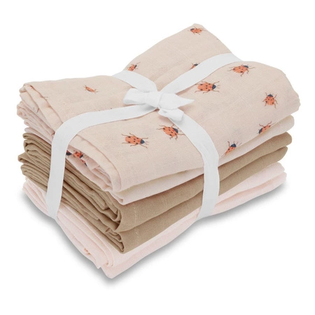 Muślinowe pieluszki 6 pack 70x70 cm Ladybug