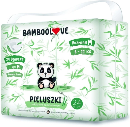 BAMBOOLOVE pieluszki jednorazowe rozm. M (6-11kg) 24 szt.
