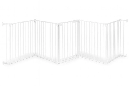 Bramka kojec barierka ochronna dla dzieci i zwierząt 5 paneli 60 cm metal biały ECOTOYS