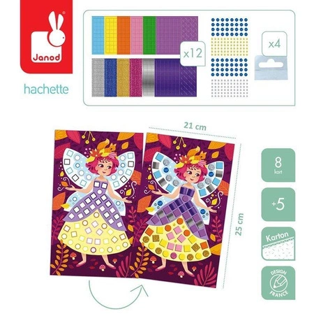 Zestaw kreatywny Mozaika Księżniczki i wróżki 5+, Janod