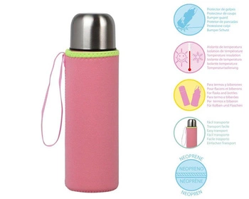 Etui neoprenowe na termos lub butelkę, różowe, Kiokids