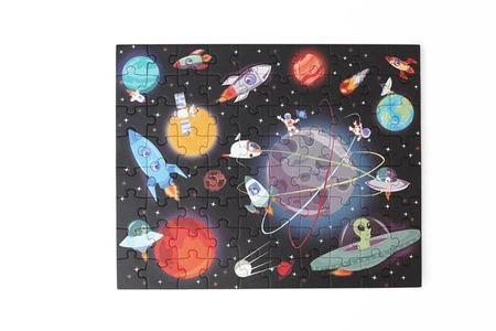 Scratch, 2 w 1 Puzzle magnetyczne i gra Szukaj z lupą - Kosmos 80 el.