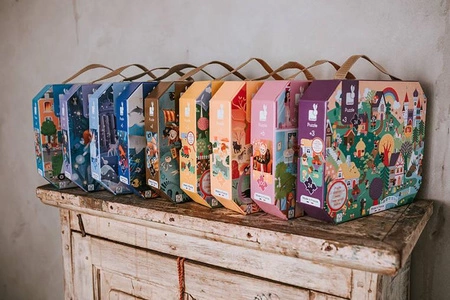 Puzzle w walizce Rezerwat zwierząt 54 elementy 5+ Made in France, Janod