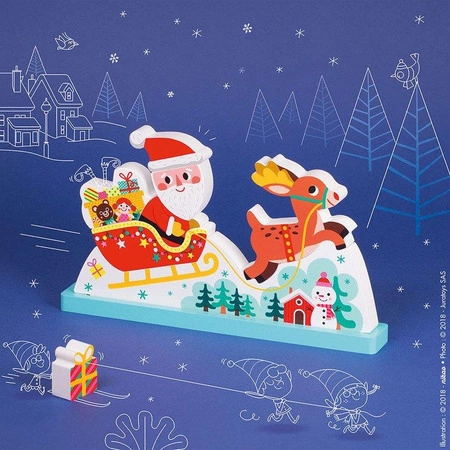 Magnetyczne klocki 3D Sanie Świętego Mikołaja, Janod