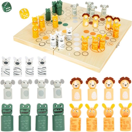 Gra drewniana chińczyk Safari dla 6 osób 11765-Small Foot, gry planszowe