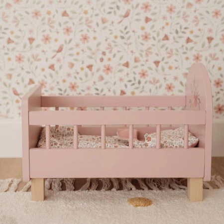 Little Dutch Drewniane łóżeczko dla lalek z pościelą FSC LD7097